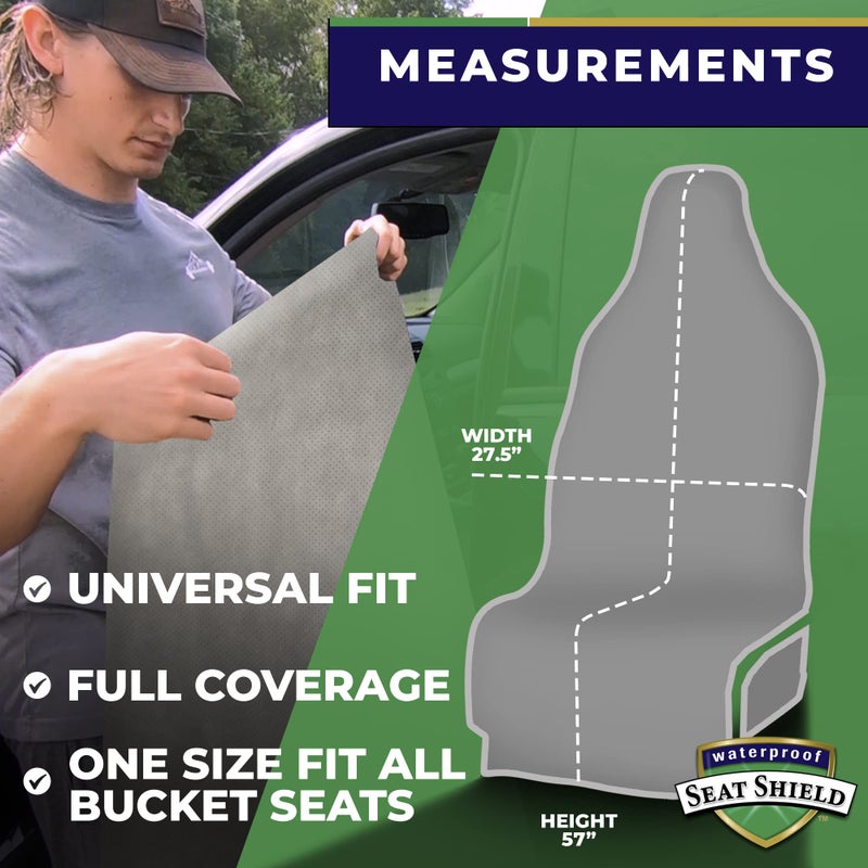 Waterproof SeatShield Seat Cover - Washable Car Seat Protector from Sweat, Food, Dirt After Gym, Swimming etc. - Universal Gray Public Car Seat Covers for Transit Bus, Train, Airplaine, SUV - Image 4